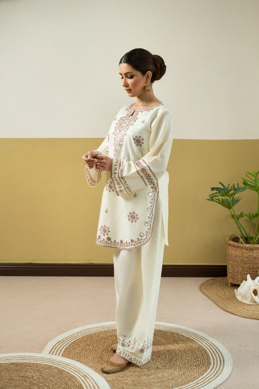 URGE- Unstitched 2 Piece Embroidered Dhanak Suit