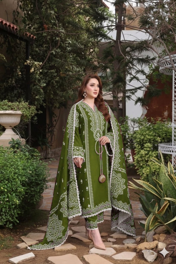 Embroidered 3pc Aneela's-Black
