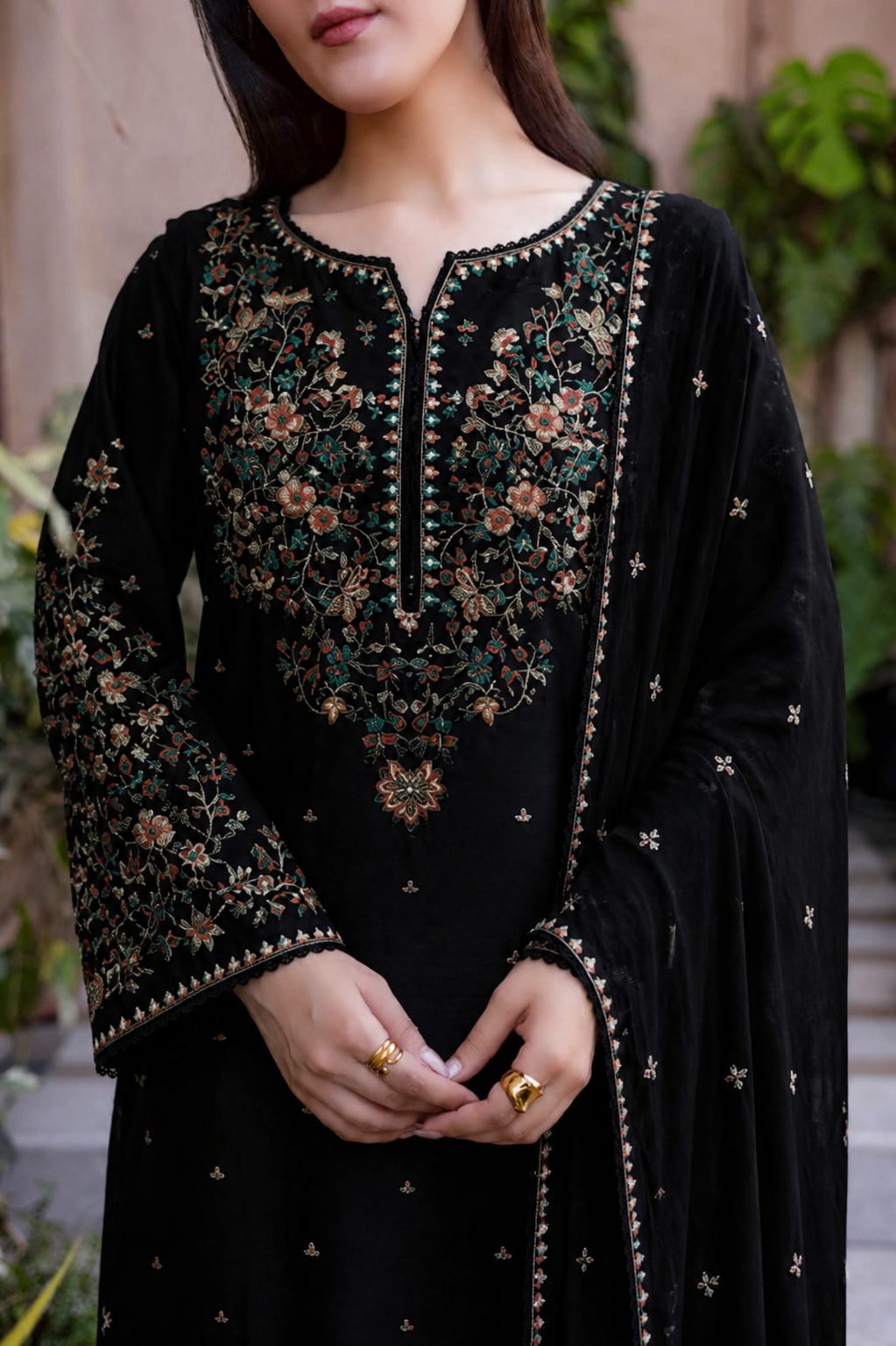 Batik - 3PC Unstitched Dhanak Embroidered Suit