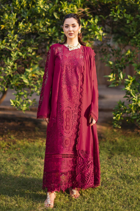 Manara - Dhanak 3-Piece Unstitched Embroidered Suit