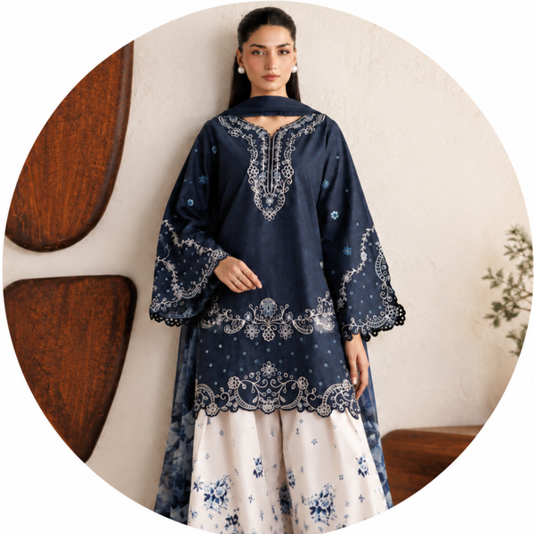 Dhanak 3-Piece Embroidered