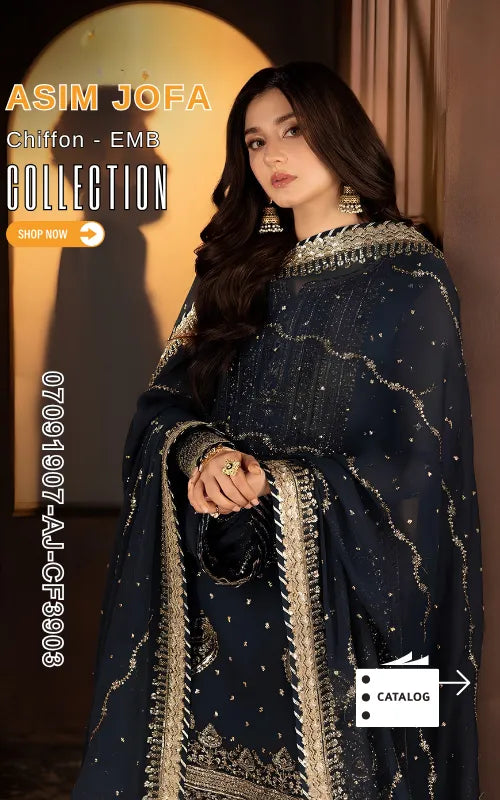 ASIM JOFA ⏐ 07091907-AJ-CF3903 ⏐ CHIFFON FABRIC ⏐ EMBROIDERED