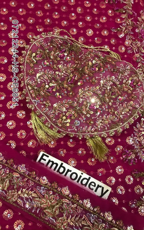 HARIS SHAKEEL ⏐ 07212244-HS-CF6851 ⏐ CHIFFON FABRIC ⏐ EMBROIDERED