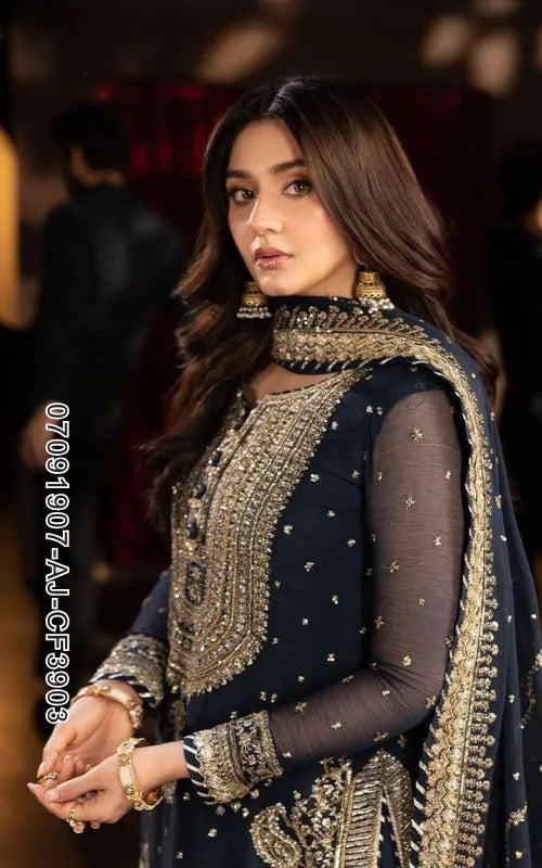 ASIM JOFA ⏐ 07091907-AJ-CF3903 ⏐ CHIFFON FABRIC ⏐ EMBROIDERED