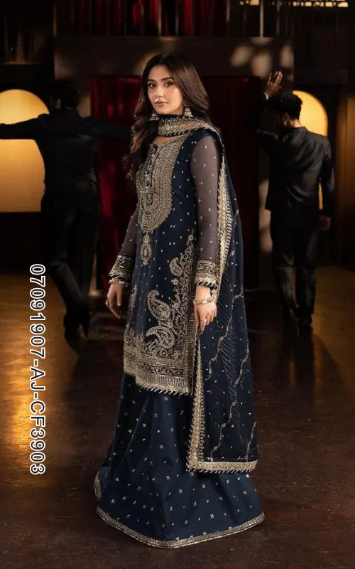ASIM JOFA ⏐ 07091907-AJ-CF3903 ⏐ CHIFFON FABRIC ⏐ EMBROIDERED