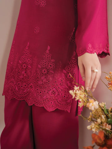 Sapphire - Dhanak 3-Piece Unstitched Embroidered Suit