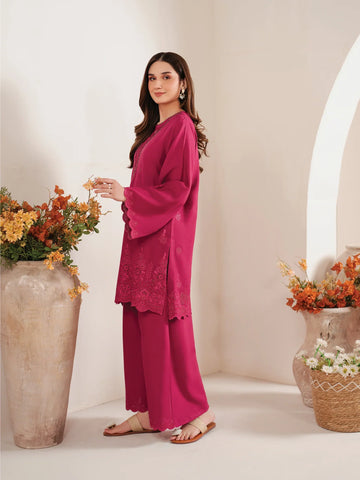 Sapphire - Dhanak 3-Piece Unstitched Embroidered Suit