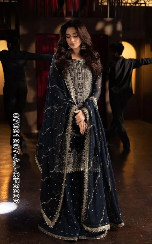 ASIM JOFA ⏐ 07091907-AJ-CF3903 ⏐ CHIFFON FABRIC ⏐ EMBROIDERED