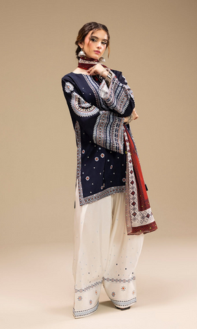 Jazmine - 3PC Unstitched Dhanak Heavy Embroidered Suit-B