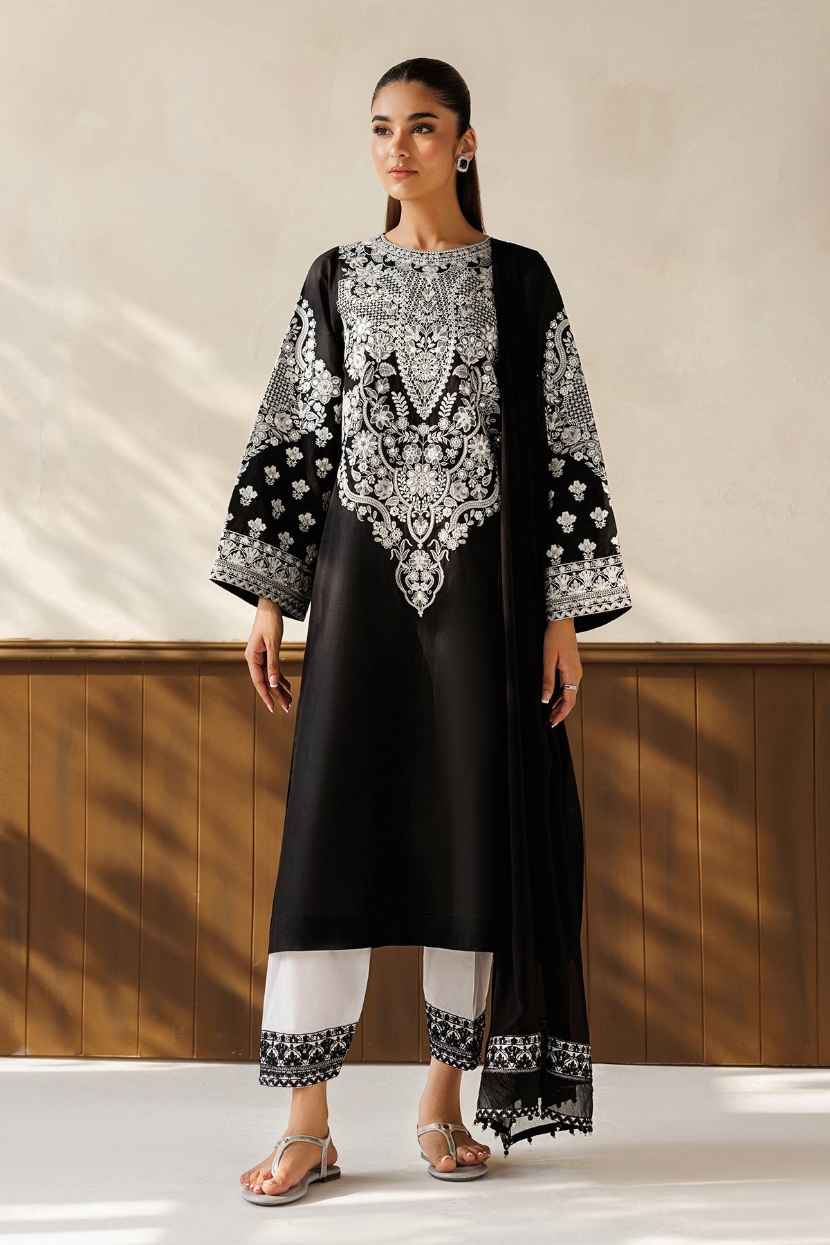 Baroque - Dhanak 3-Piece Unstitched Embroidered Suit