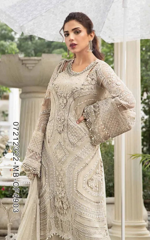 MARIA B⏐ 07212322-MB-CF4903 ⏐ CHIFFON FABRIC ⏐ EMBROIDERED
