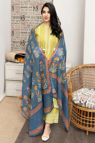 Urge Premium Luxury dhanak Unstitched 3-Piece Heavy Embroidered Suit