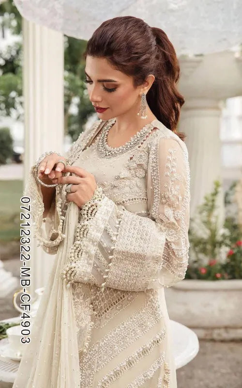 MARIA B⏐ 07212322-MB-CF4903 ⏐ CHIFFON FABRIC ⏐ EMBROIDERED
