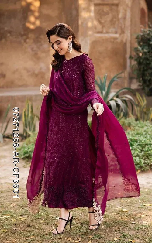 AZURE ⏐ 07271256-AR-CF3601 ⏐ CHIFFON ⏐ EMBROIDERED