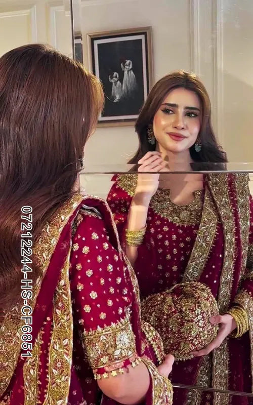 HARIS SHAKEEL ⏐ 07212244-HS-CF6851 ⏐ CHIFFON FABRIC ⏐ EMBROIDERED