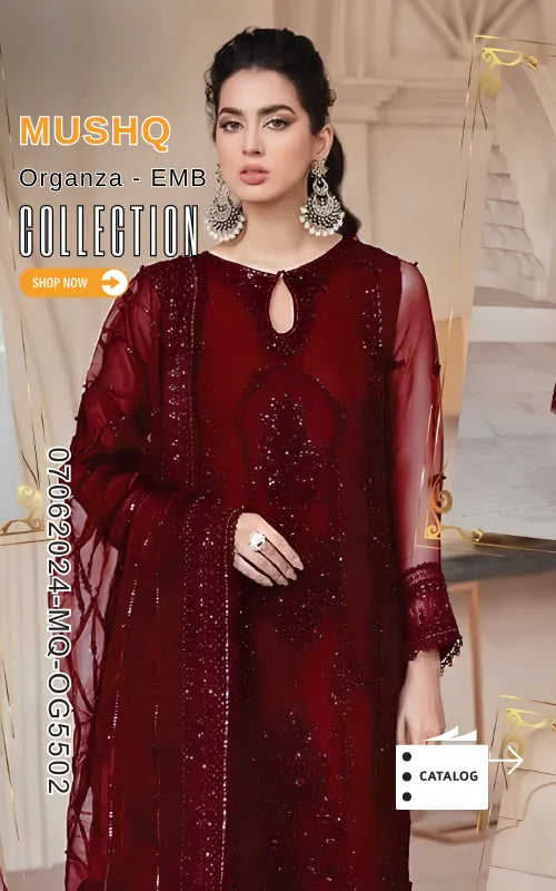 MUSHQ ⏐ 07062024-MQ-OG5502 ⏐ ORGANZA FABRIC ⏐ EMBROIDERED