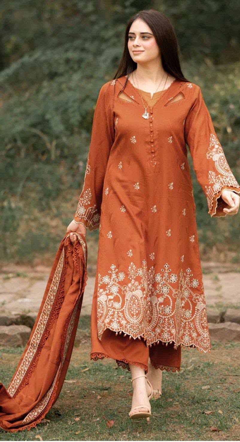 LAAM - Dhanak 3-Piece Unstitched Embroidered Suit-LL-01