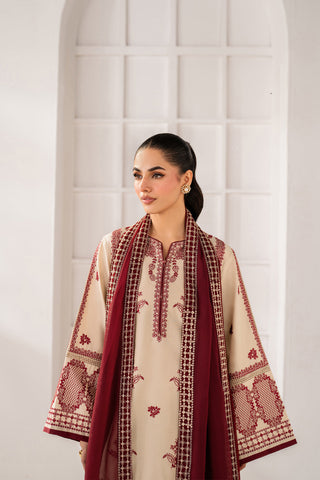 Jeena - Dhanak 3-Piece Unstitched Embroidered Suit