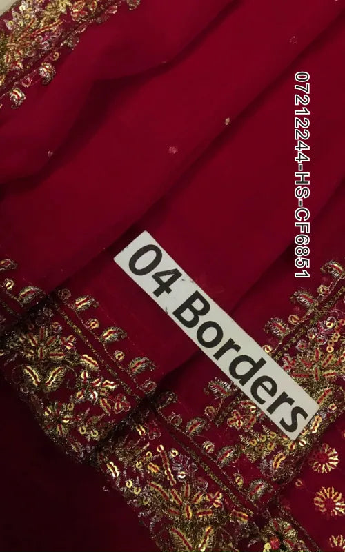 HARIS SHAKEEL ⏐ 07212244-HS-CF6851 ⏐ CHIFFON FABRIC ⏐ EMBROIDERED