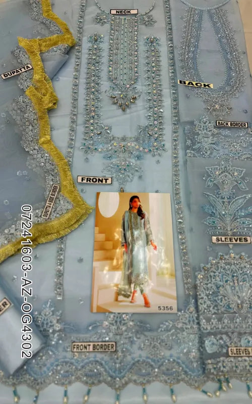 ALIZEH ⏐ 07241603-AZ-OG4302 ⏐ ORGANZA ⏐ EMBROIDERED