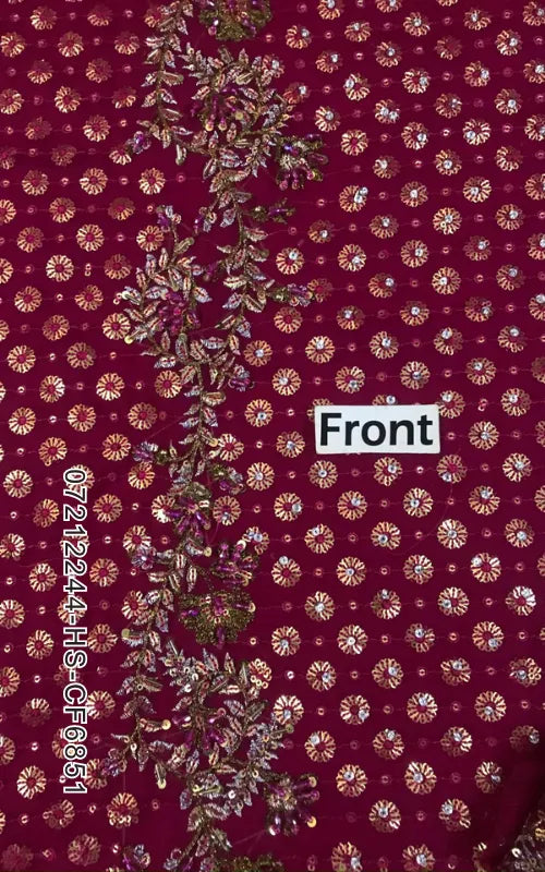 HARIS SHAKEEL ⏐ 07212244-HS-CF6851 ⏐ CHIFFON FABRIC ⏐ EMBROIDERED