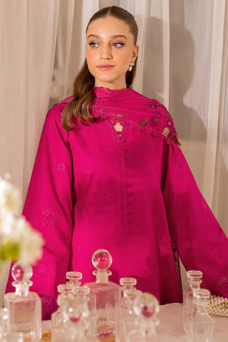 Aster - Dhanak 3-Piece Unstitched Embroidered Suit