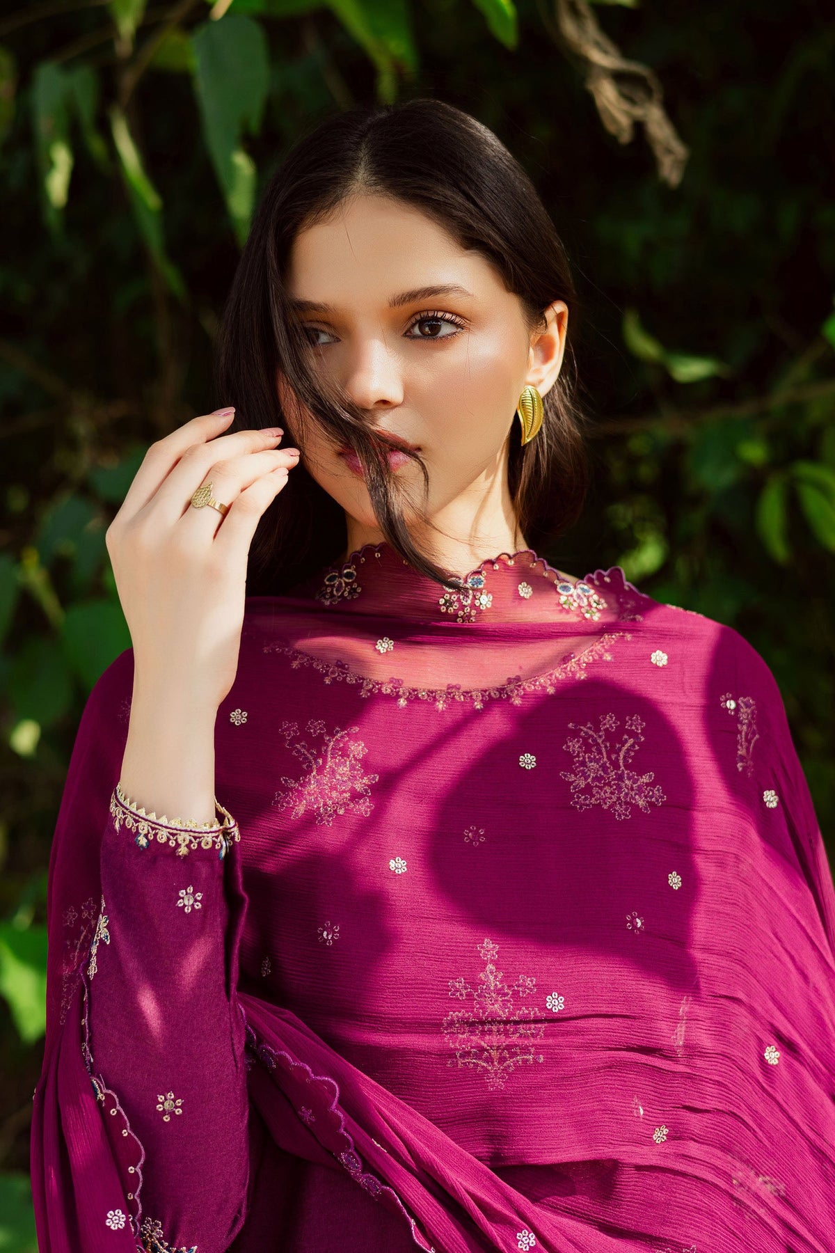 Batik 3 Piece Embroidered Dhanak Suit With Embroidered Dupatta