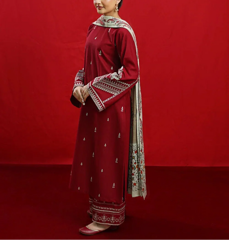 Urge - Dhanak 3-Piece Unstitched Embroidered Suit