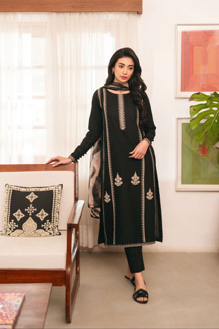 Cross Stitch - Dhanak 3-Piece Unstitched Embroidered Suit