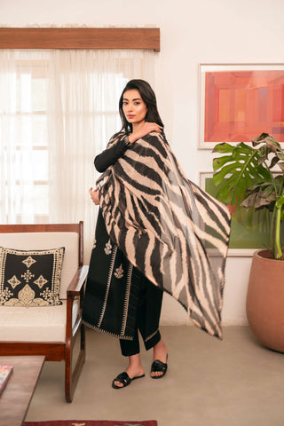 Cross Stitch - Dhanak 3-Piece Unstitched Embroidered Suit
