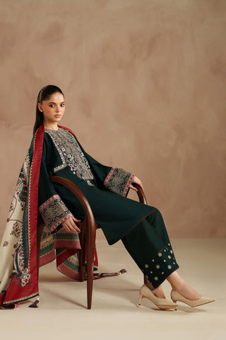 JAZMIN - Dhanak 3-Piece Unstitched Embroidered Suit