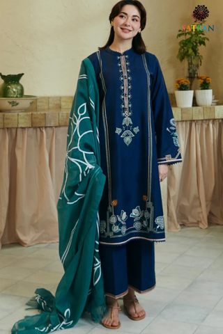 COCO by Zara Shahjahan - Dhanak 3-Piece Unstitched Embroidered Suit