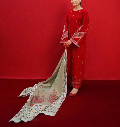 Urge - Dhanak 3-Piece Unstitched Embroidered Suit