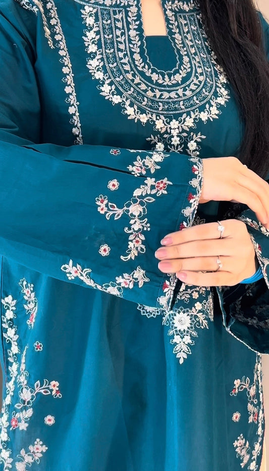 Anmol - 2PC Unstitched Dhanak Embroidered Suit