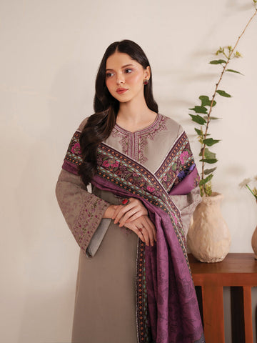 Garnet - Dhanak 3-Piece Unstitched Embroidered Suit