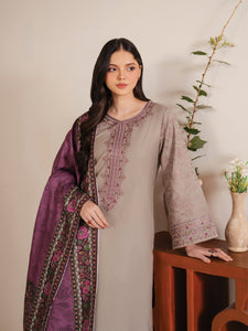 Garnet - Dhanak 3-Piece Unstitched Embroidered Suit