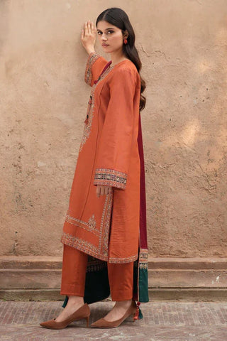 Jazmin Dhanak 3-Piece Heavy Embroidered Suit with Printed Wool Shawl