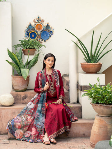 Mahrosh - Dhanak 3-Piece Unstitched Embroidered Suit