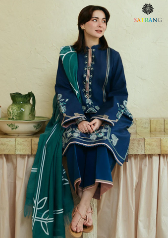 COCO by Zara Shahjahan - Dhanak 3-Piece Unstitched Embroidered Suit