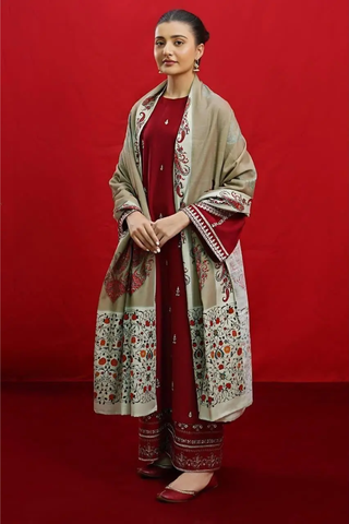 Urge - Dhanak 3-Piece Unstitched Embroidered Suit