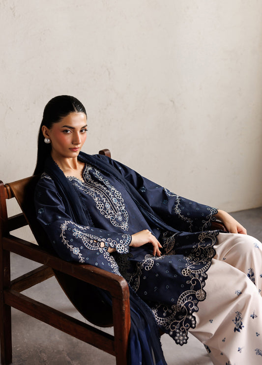 Iznik - Dhanak 3-Piece Unstitched Embroidered Suit