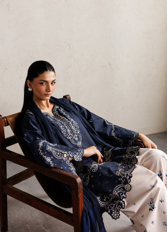 Iznik - Dhanak 3-Piece Unstitched Embroidered Suit