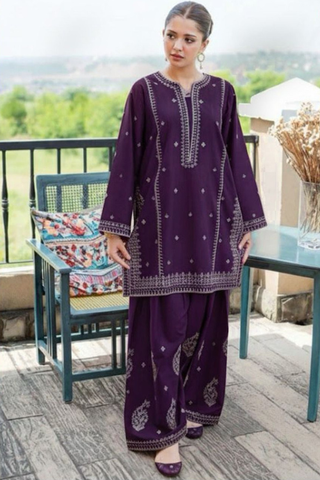 Embroidered 2Pc Lawn Unstitched Summer Dress - AL-00P
