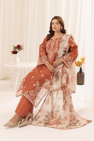 Mohagni Premium Luxury Lawn Unstitched 3-Piece Heavy Embroidered Suit