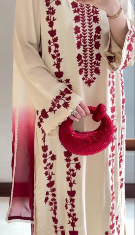 Zarif - Dhanak 3-Piece Unstitched Embroidered Suit