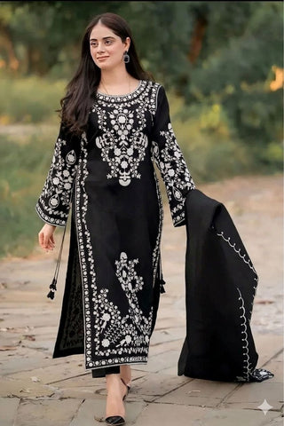 Asim Jofa - Dhanak 3-Piece Unstitched Embroidered Suit