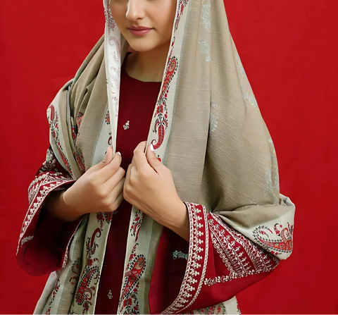 Urge - Dhanak 3-Piece Unstitched Embroidered Suit
