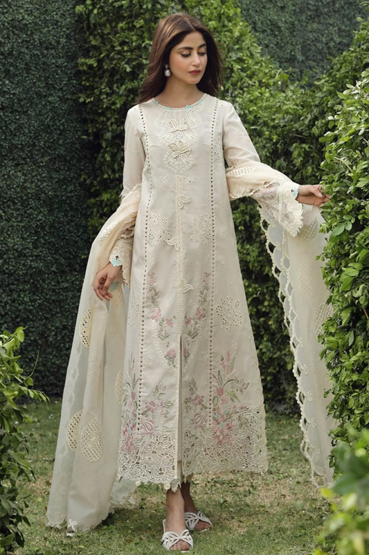 Qalamkar - Dhanak 3-Piece Unstitched Embroidered Suit