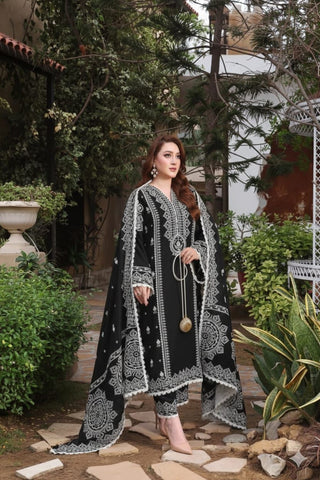 Aneela's - Dhanak 3-Piece Unstitched Embroidered Suit