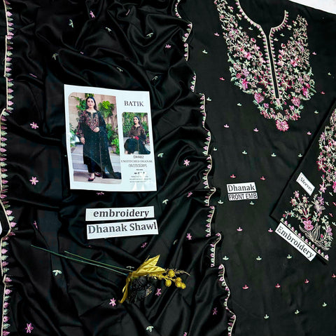 Batik - 3PC Unstitched Dhanak Embroidered Suit